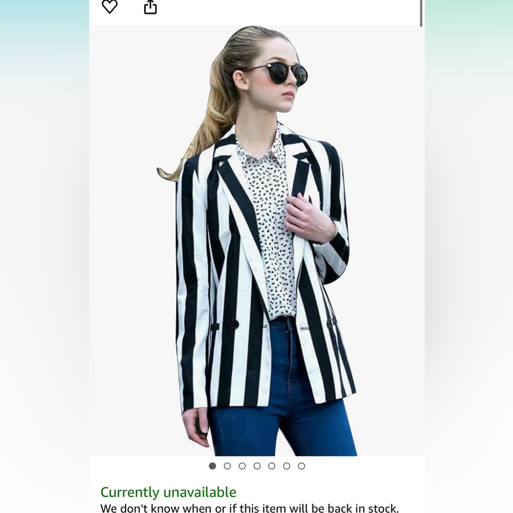 Black and white striped jacket - women’s XL